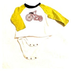 Baby Gap Mustache Motorcycle T- shirt onesie
